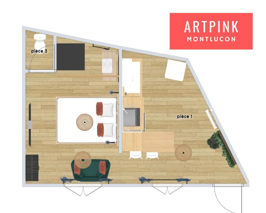 Artpink - Ideal Pros - Proche Commerces - Agathor Montluçon Buitenkant foto