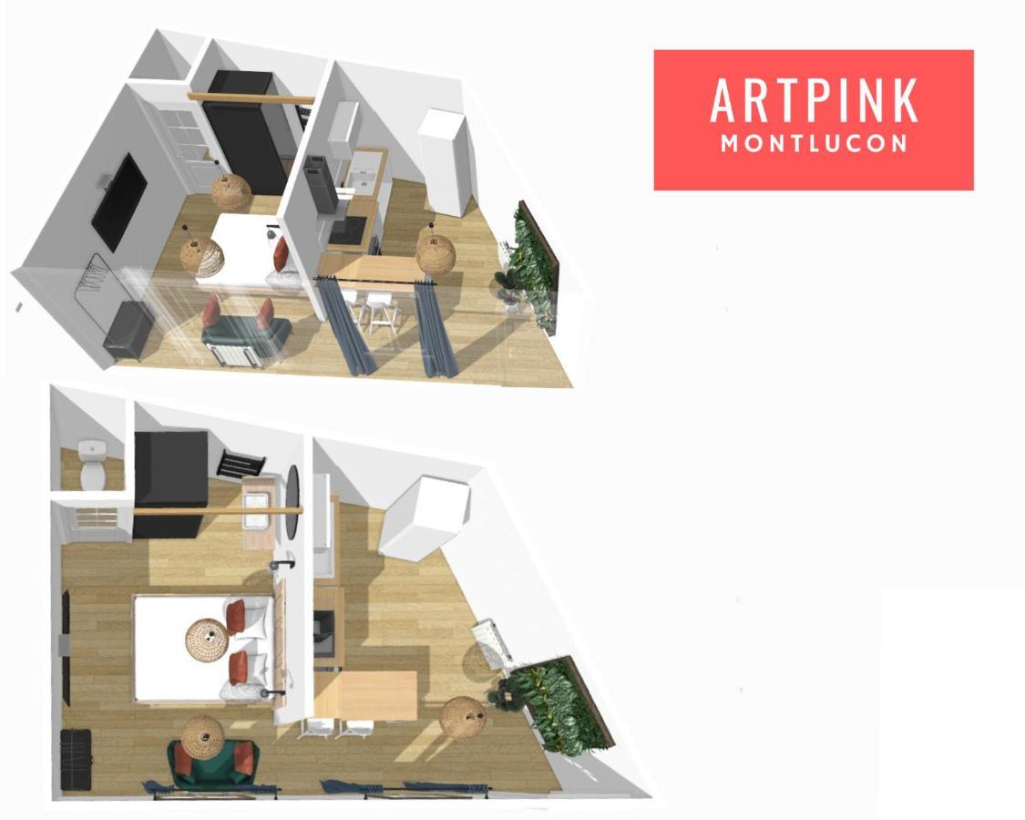 Artpink - Ideal Pros - Proche Commerces - Agathor Montluçon Buitenkant foto